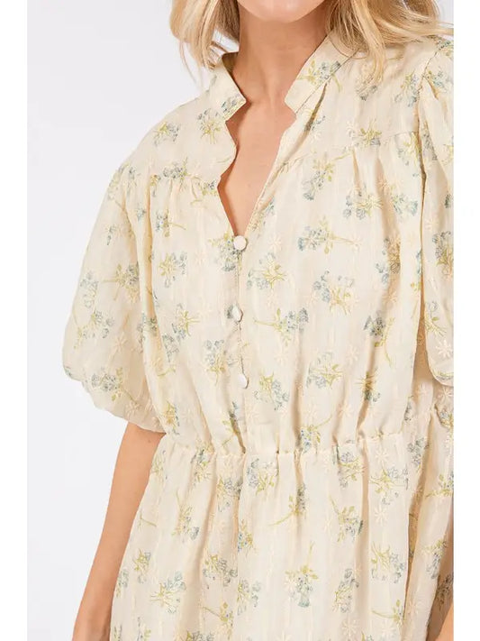 Yellow Floral Mini Dress