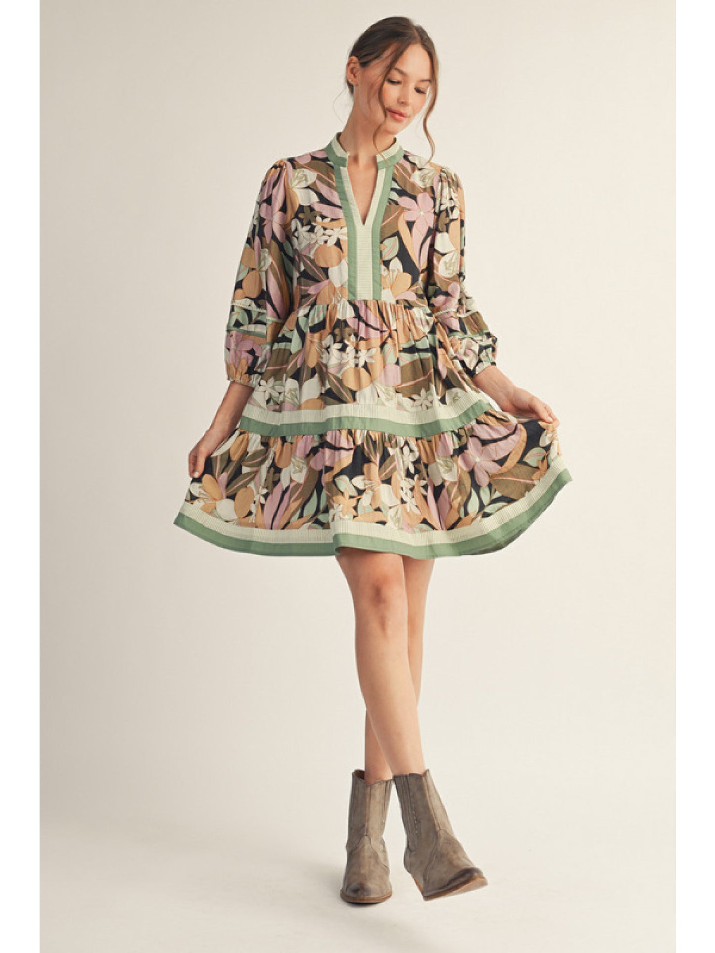 Garden Muse Tiered Mini Dress