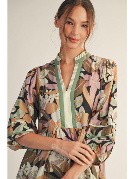 Garden Muse Tiered Mini Dress