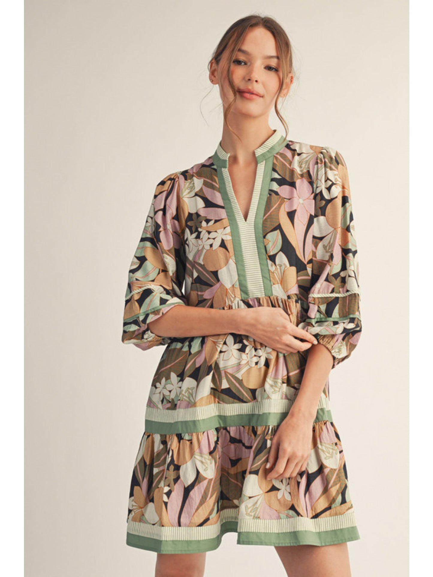 Garden Muse Tiered Mini Dress