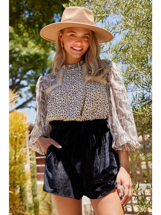 🖤 Velvet Paperbag Shorts