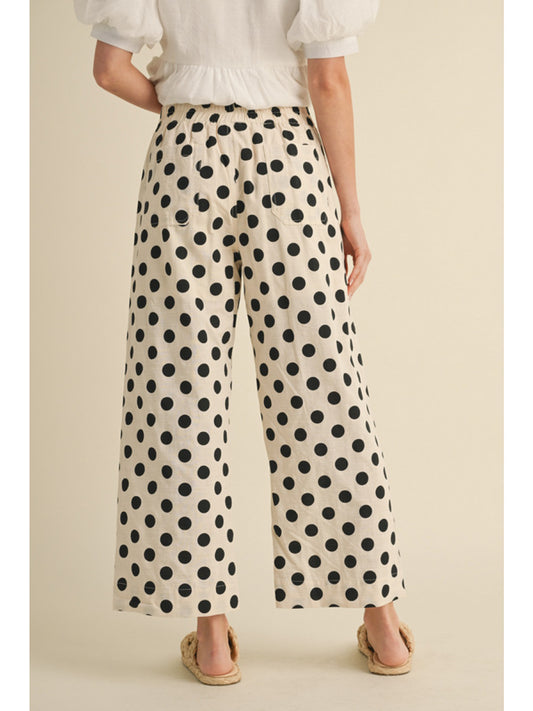 Polka Dot Wide-Leg Pants