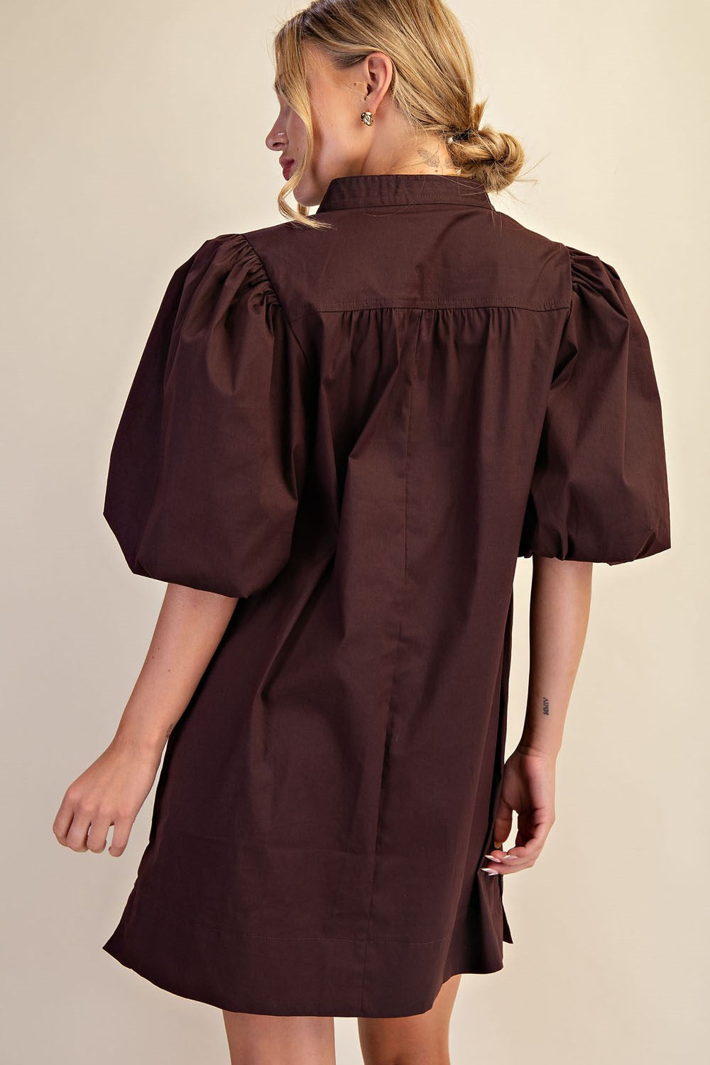 Bubble Sleeve Mini Dress