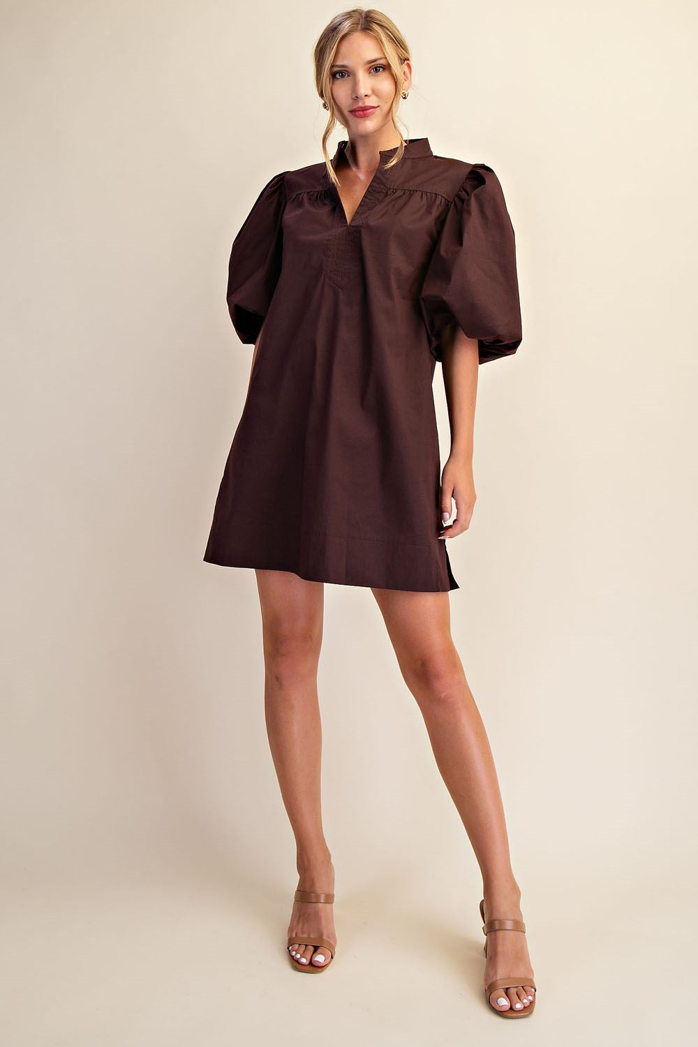 Bubble Sleeve Mini Dress