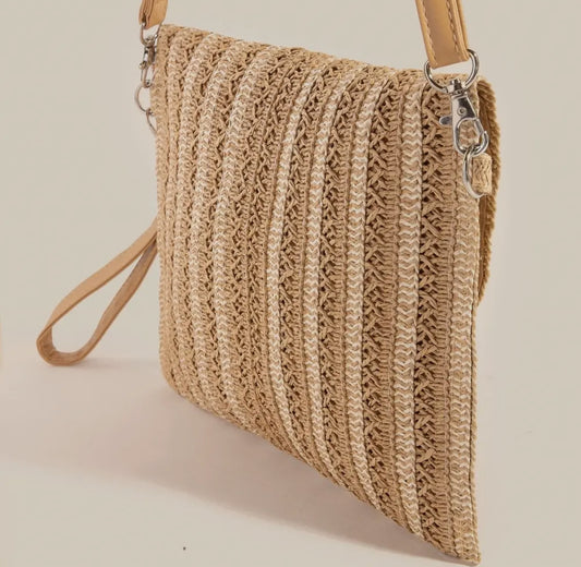 Woven clutch bag