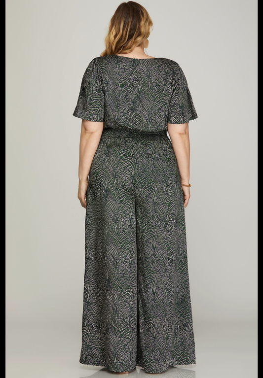 Emerald Whisper Wide-Leg Jumpsuit