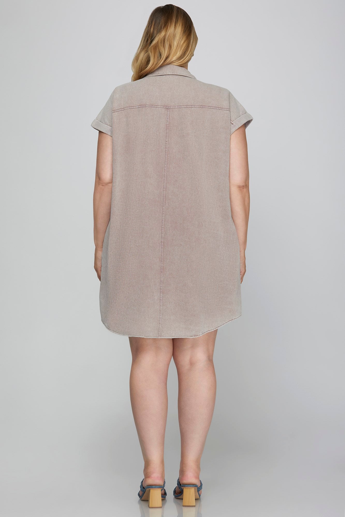 Button Down Wash Twill Shirt Dress
