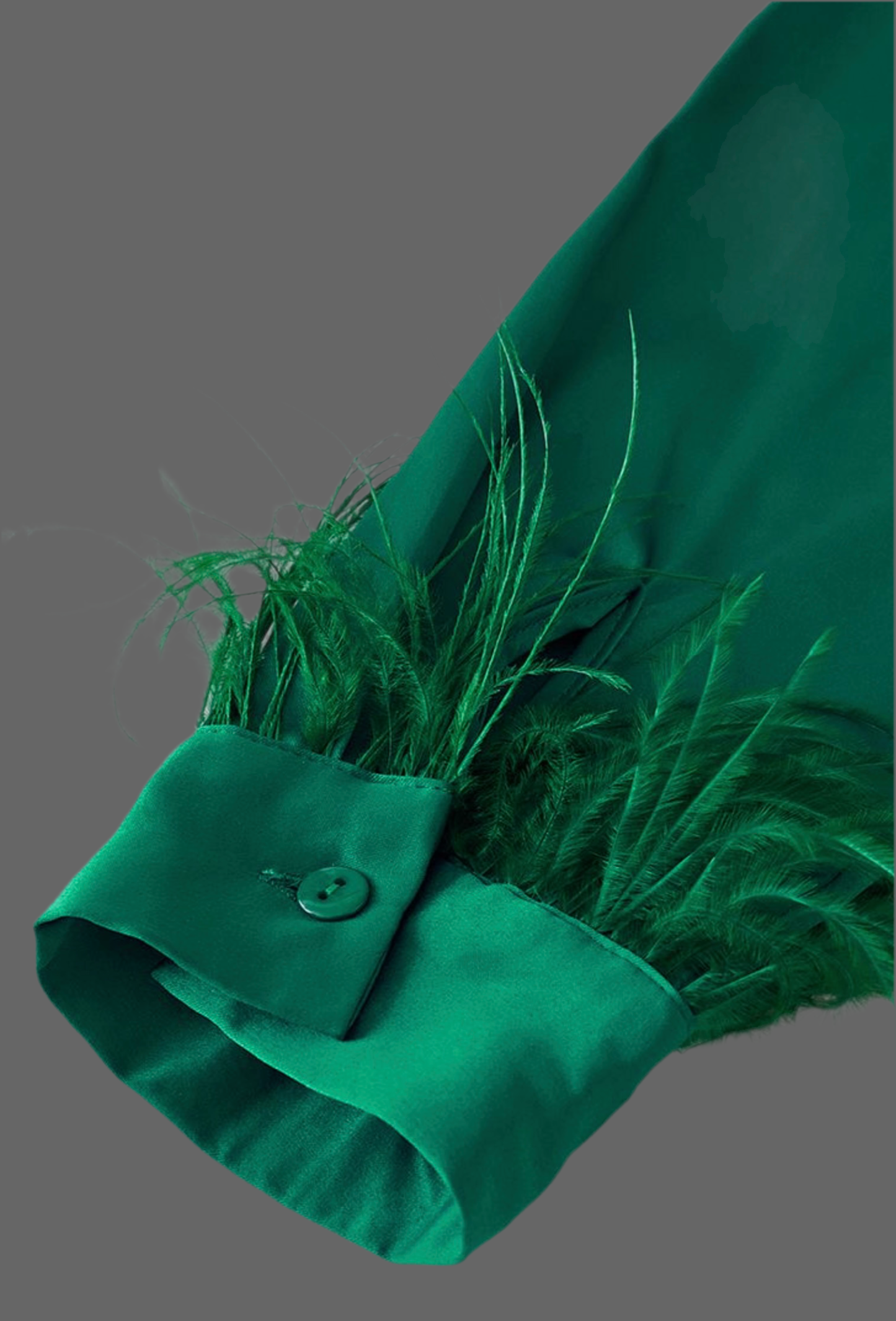 Satin Green Button Down