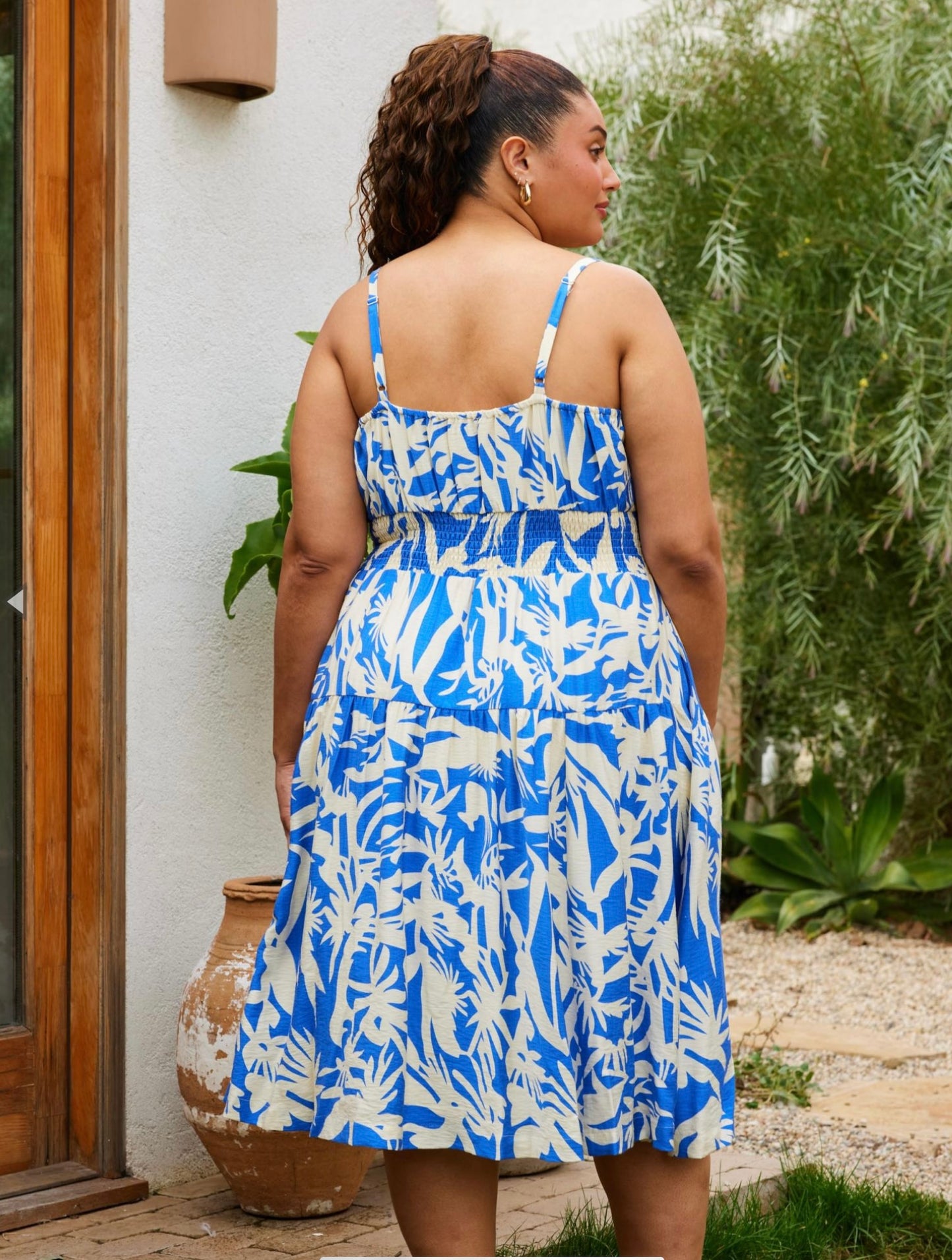 Floral print short maxi dress