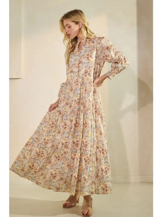 Floral Button-Down Maxi Dress