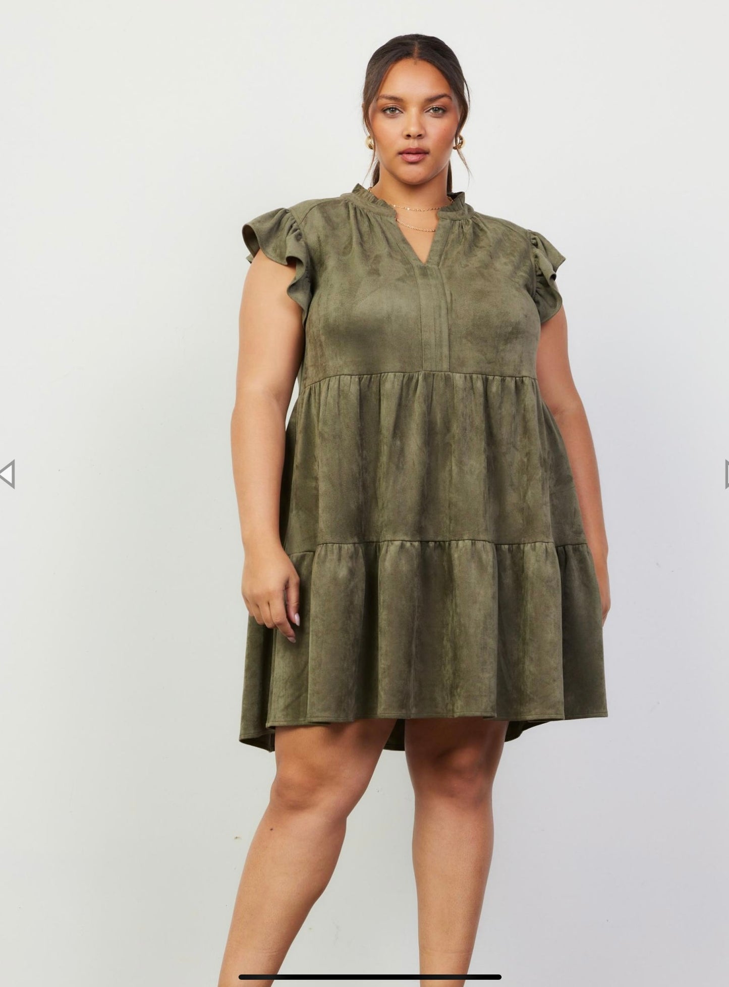 Olive Suede Dress