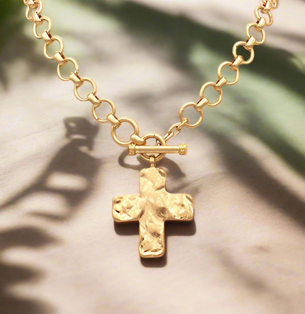Gold Cross Pendant Necklace