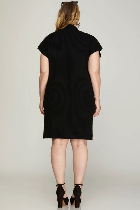 Drop shoulder mock neck sweater