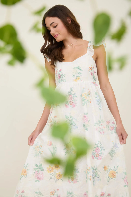 Floral Embroidery Maxi Dress