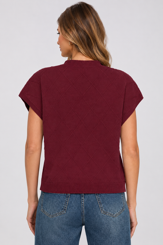 Victory Lane Textured Sweater Top