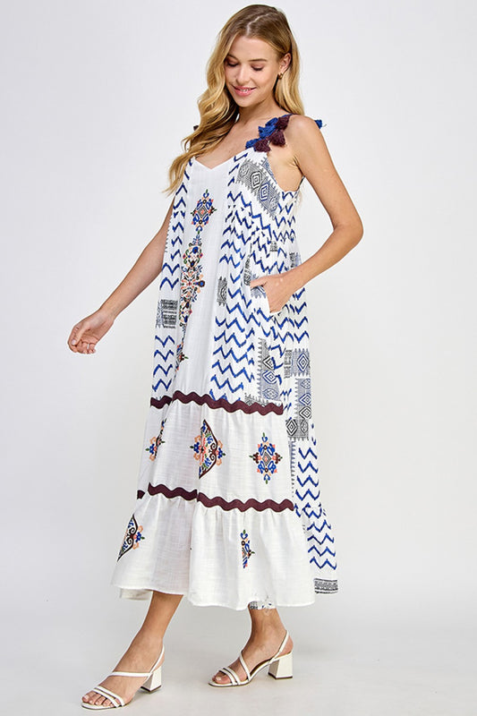 Boho Embroidered Maxi Dress