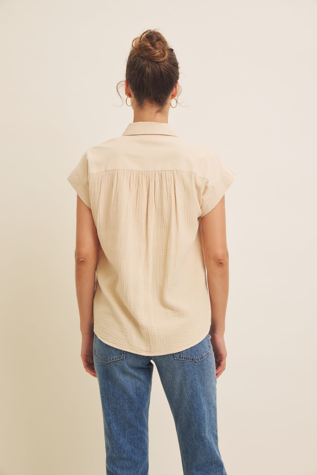 Mineral Washed Gauze Top