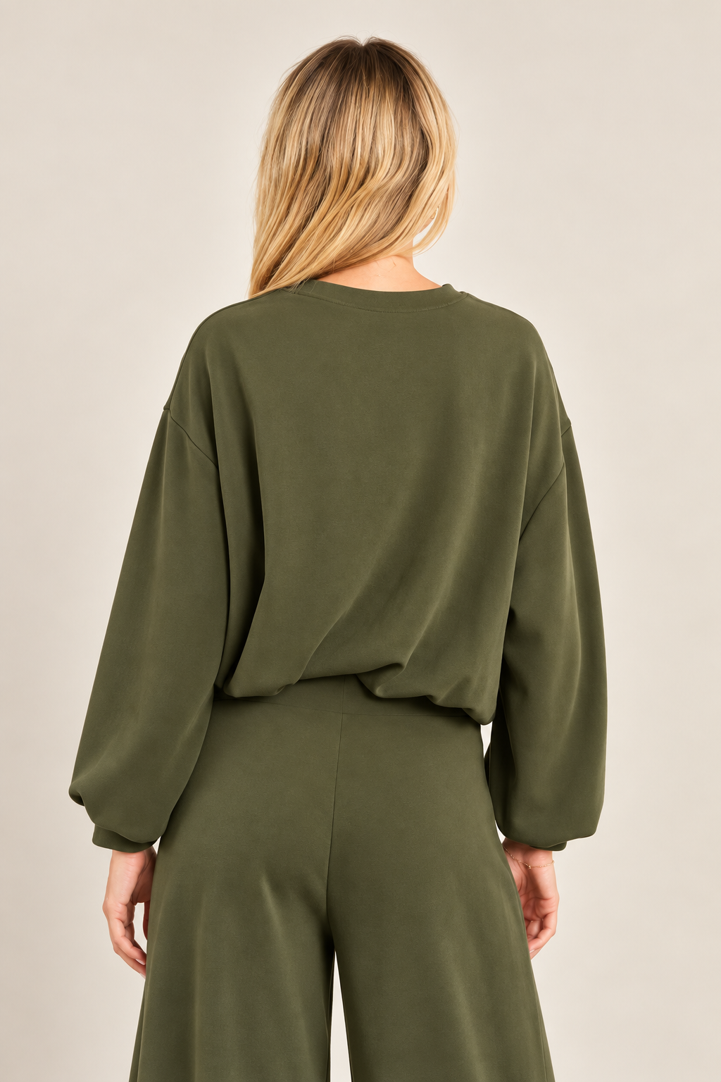 The Olive Hour Bubble-Hem Top