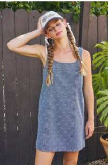 Washed Denim with Bows Dress
