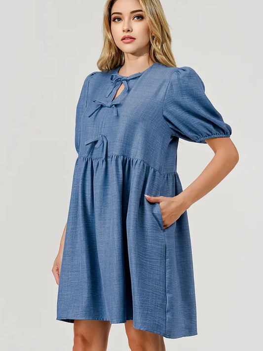 Bluebell Charm Bow Dress 💙