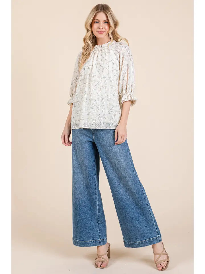 Floral Peasant Blouse 🌿