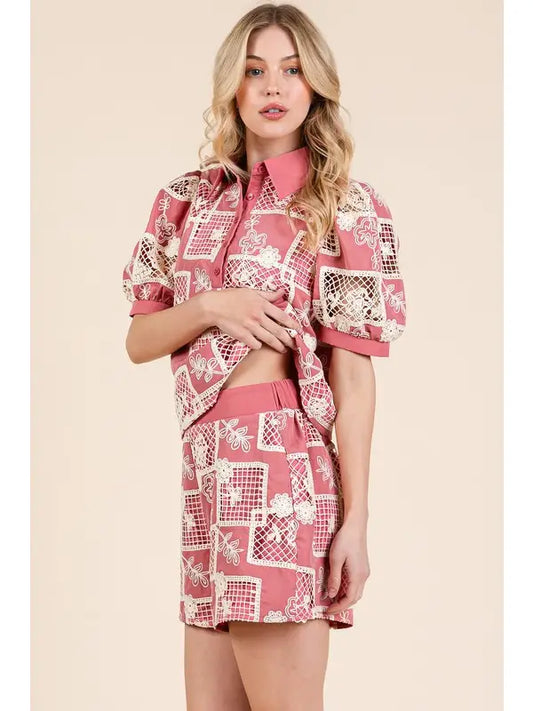 Floral Embroidered Set