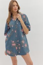Denim Dress Floral Print