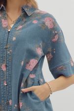 Denim Dress Floral Print