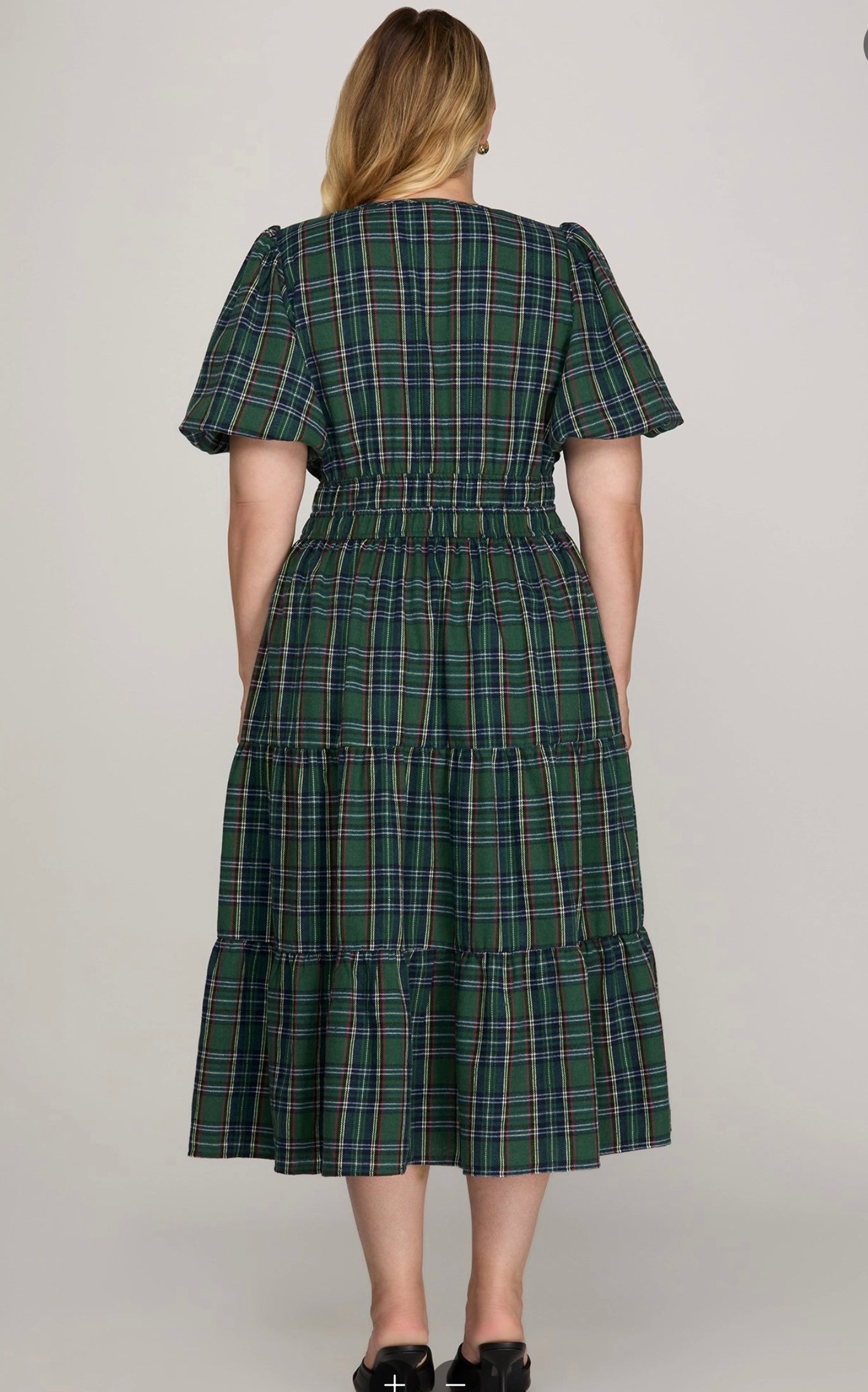 Highland Plaid Midi Dress
