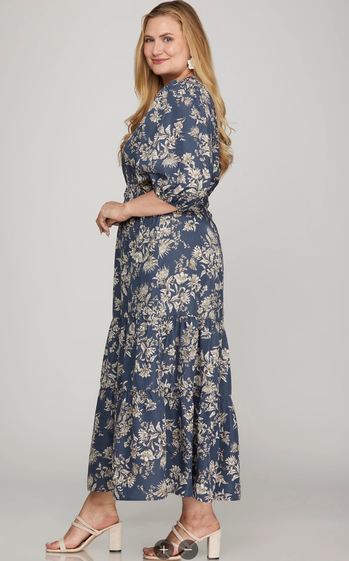 Navy Floral Maxi Dress