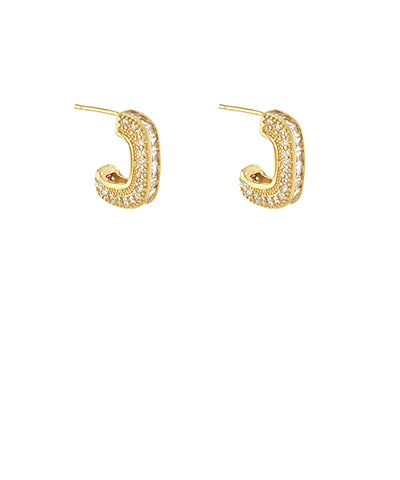 Crystal-Embellished Gold Mini Hoops