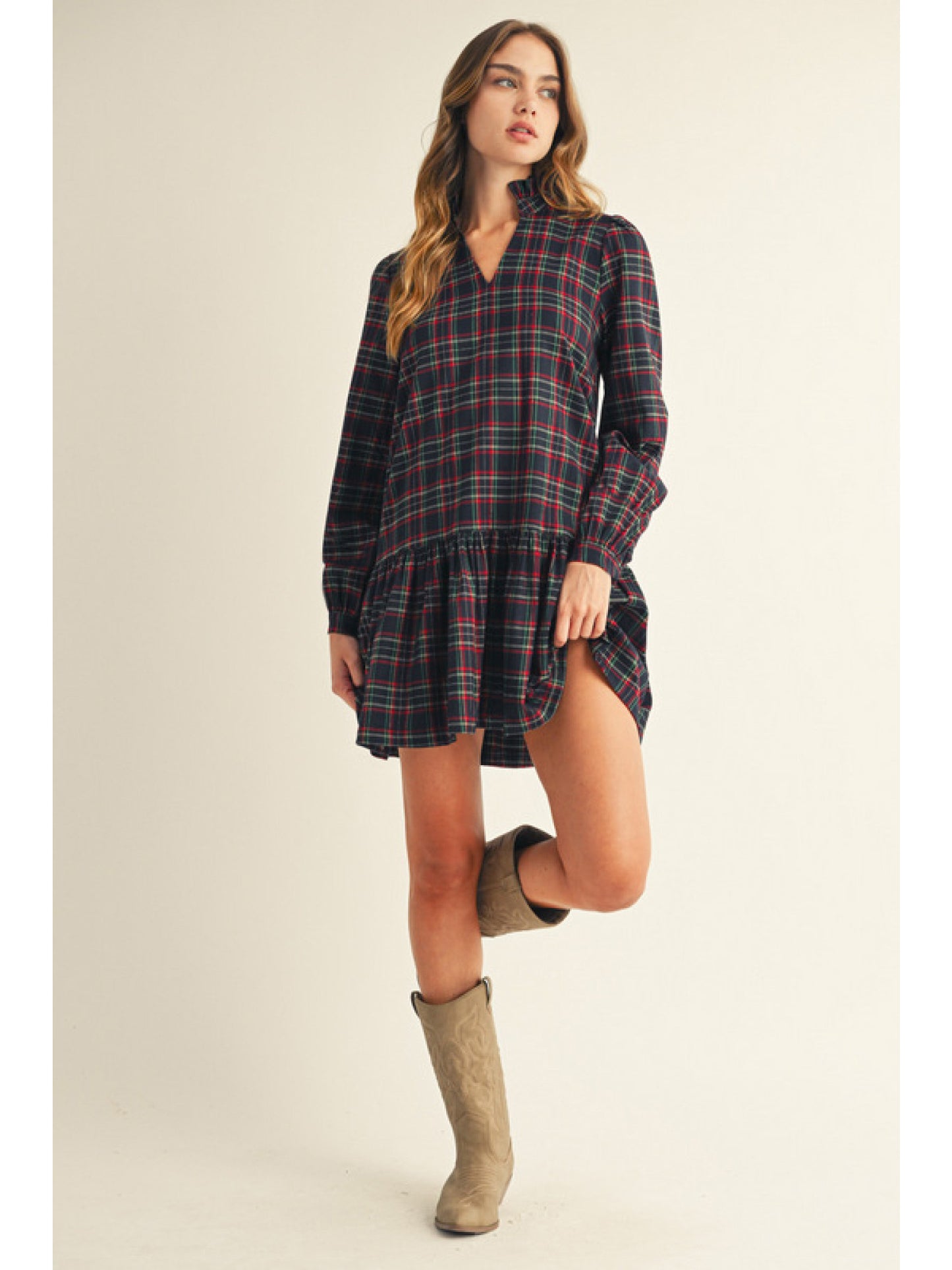 Plaid Drop Waist Dress