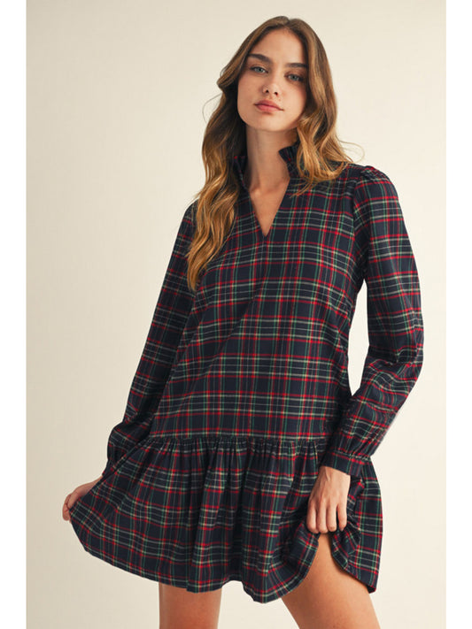 Plaid Drop Waist Dress