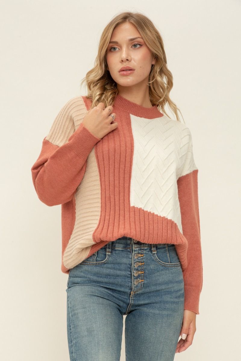 Rust Mix Color Sweater