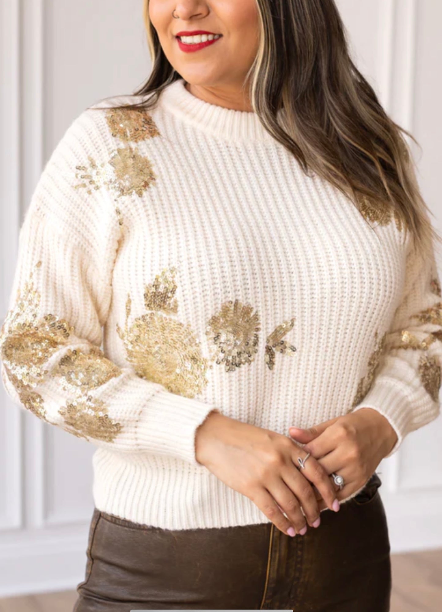 CHAMPAGNE GARDEN SWEATER IN IVORY