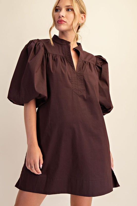 Bubble Sleeve Mini Dress