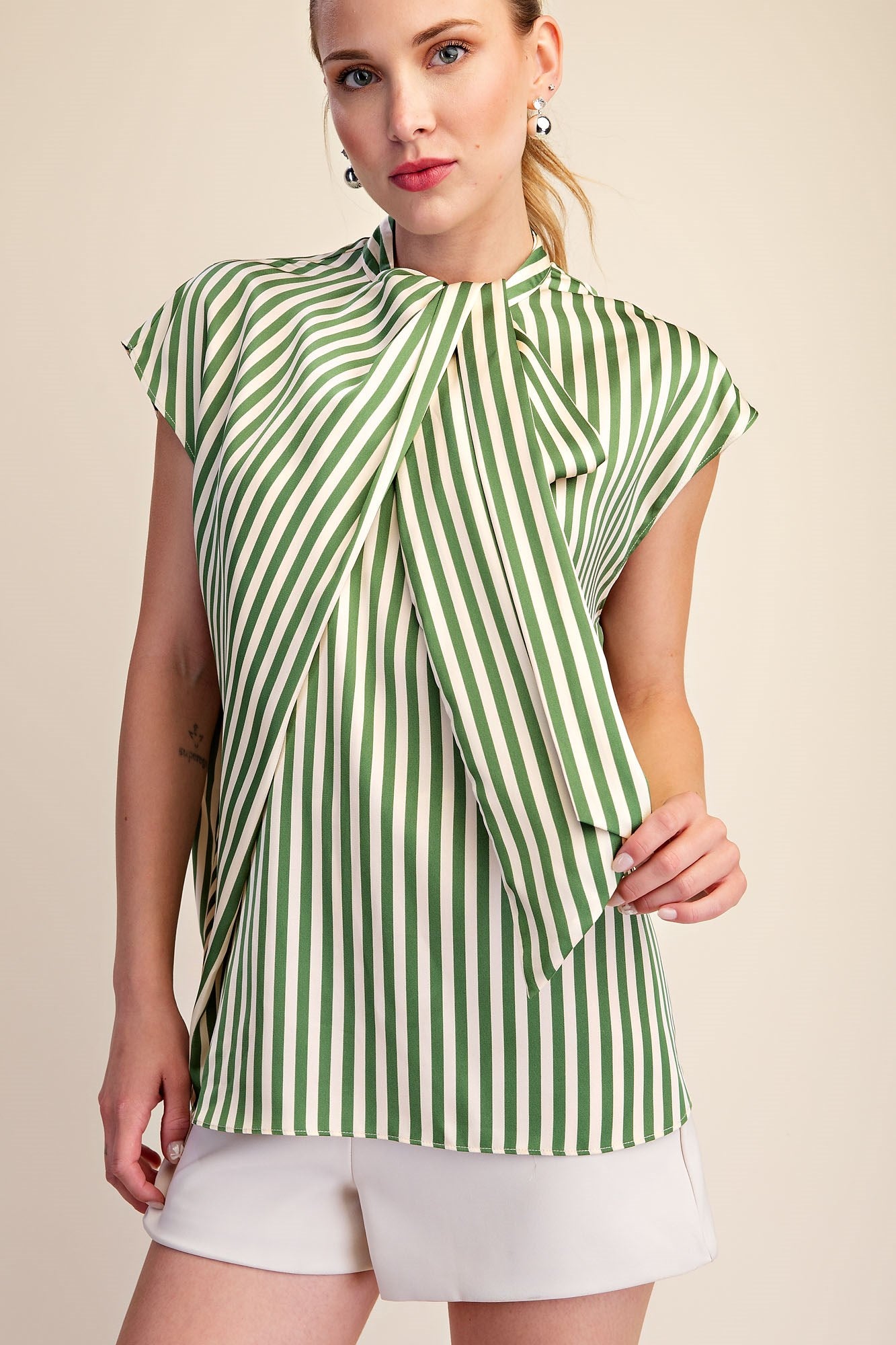 The Green With Envy Tie-Neck Top