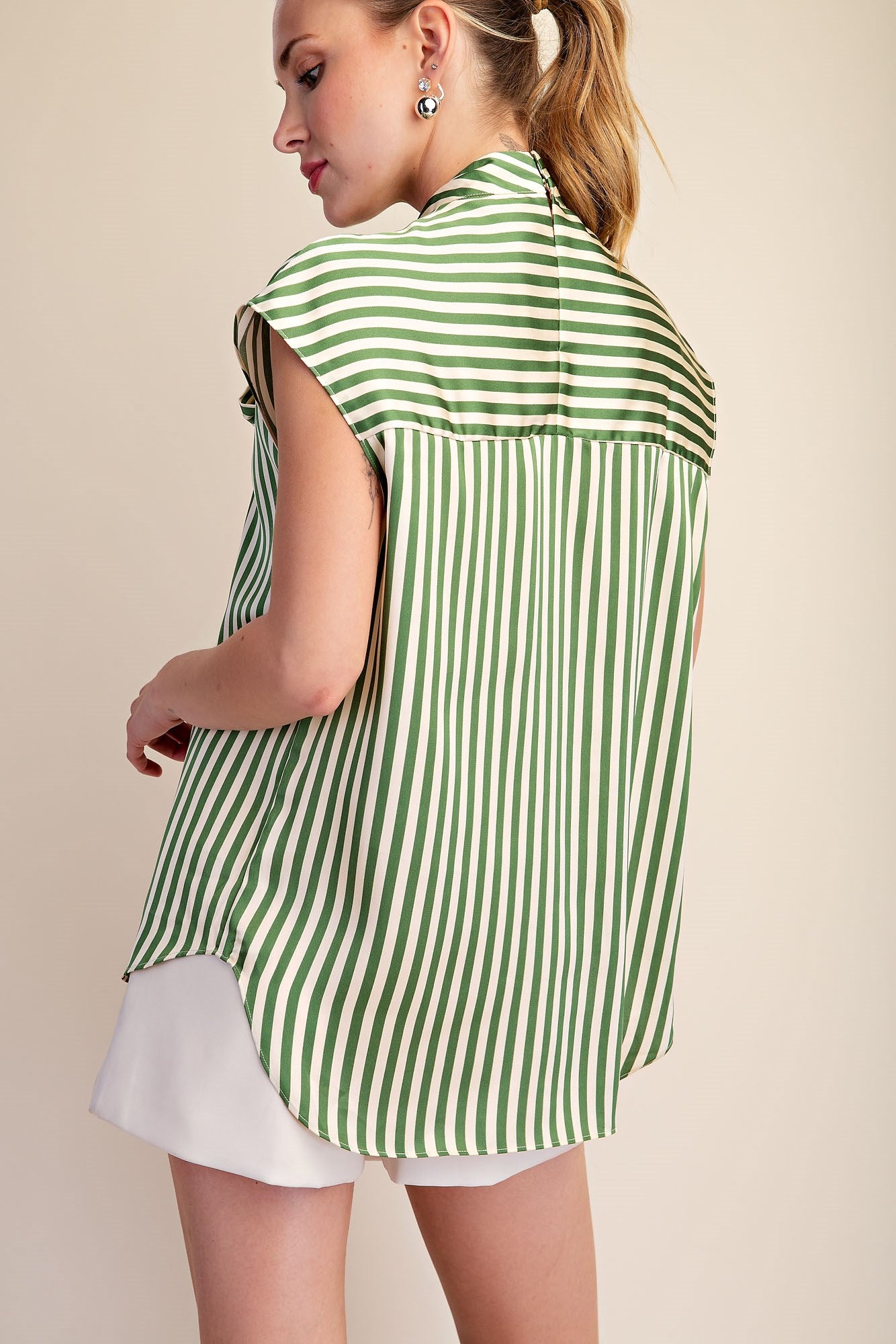 The Green With Envy Tie-Neck Top