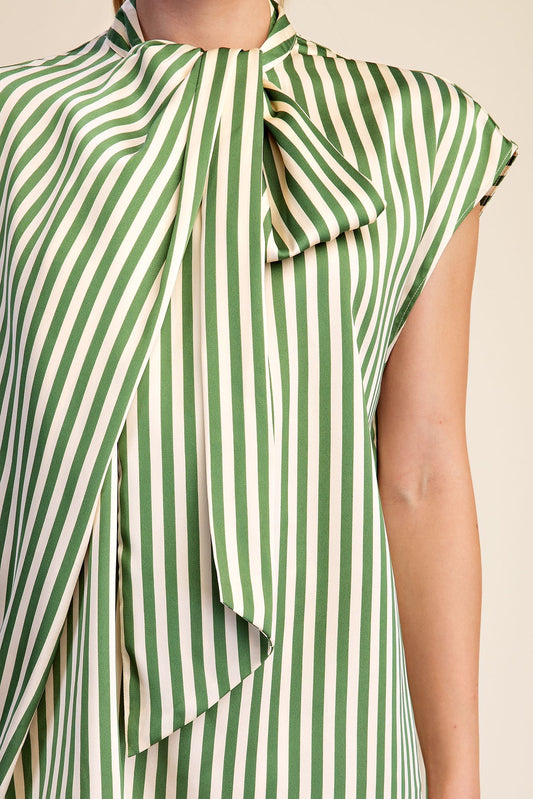 The Green With Envy Tie-Neck Top