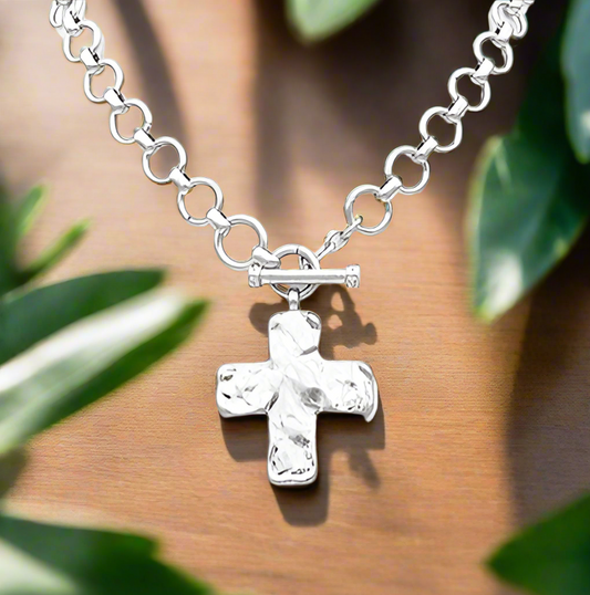 Silver Cross Pendant Necklace