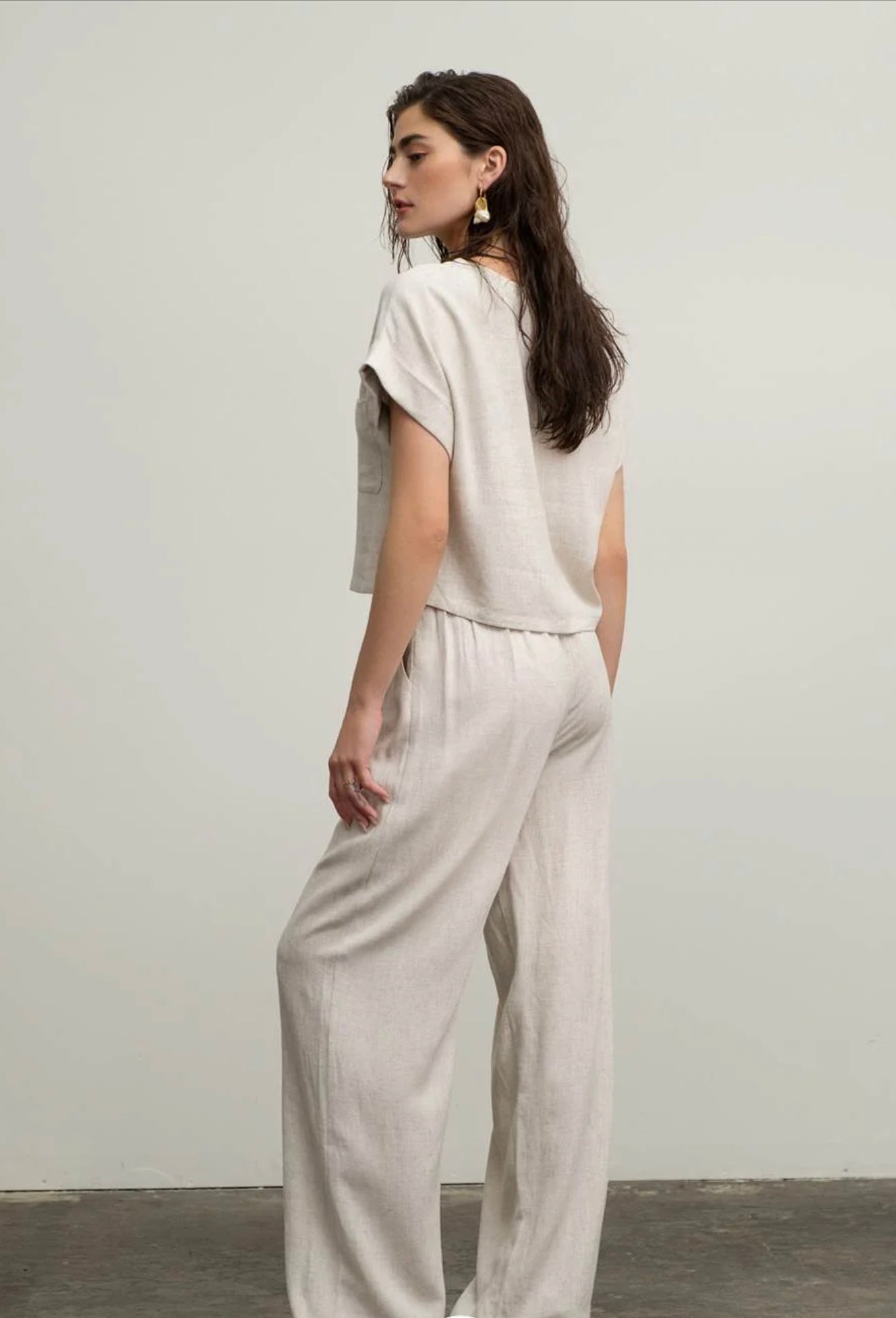 Linen pleaded pants BPep