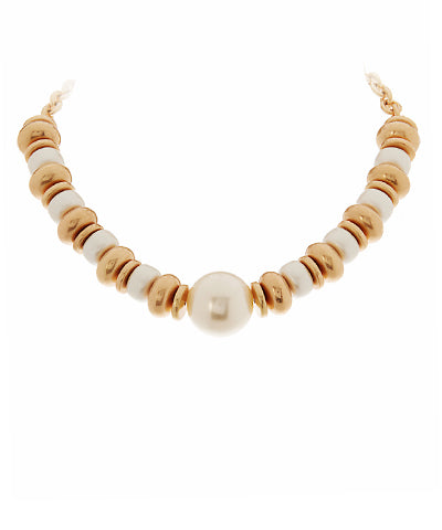 Classic Pearl + Bead Collar Necklace