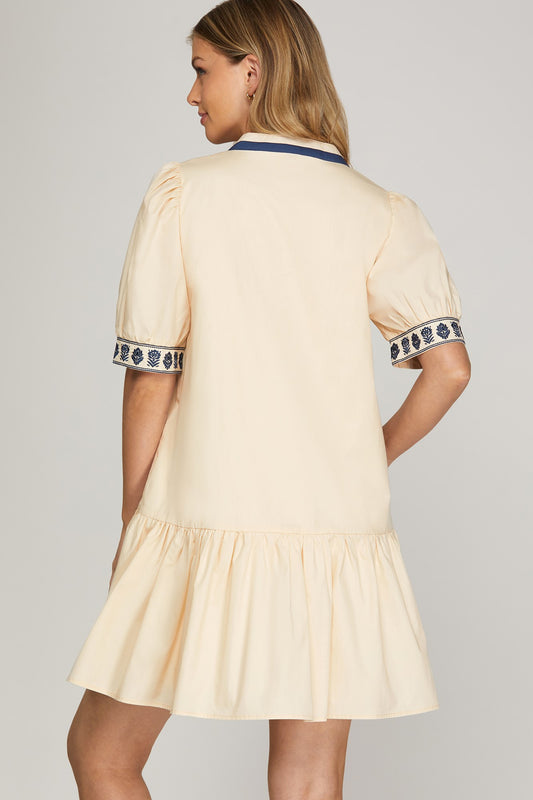 Embroidered Swing Dress