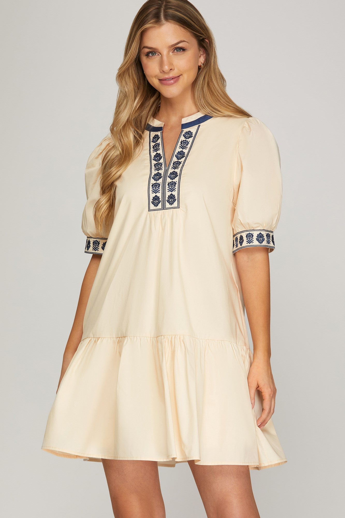 Embroidered Swing Dress