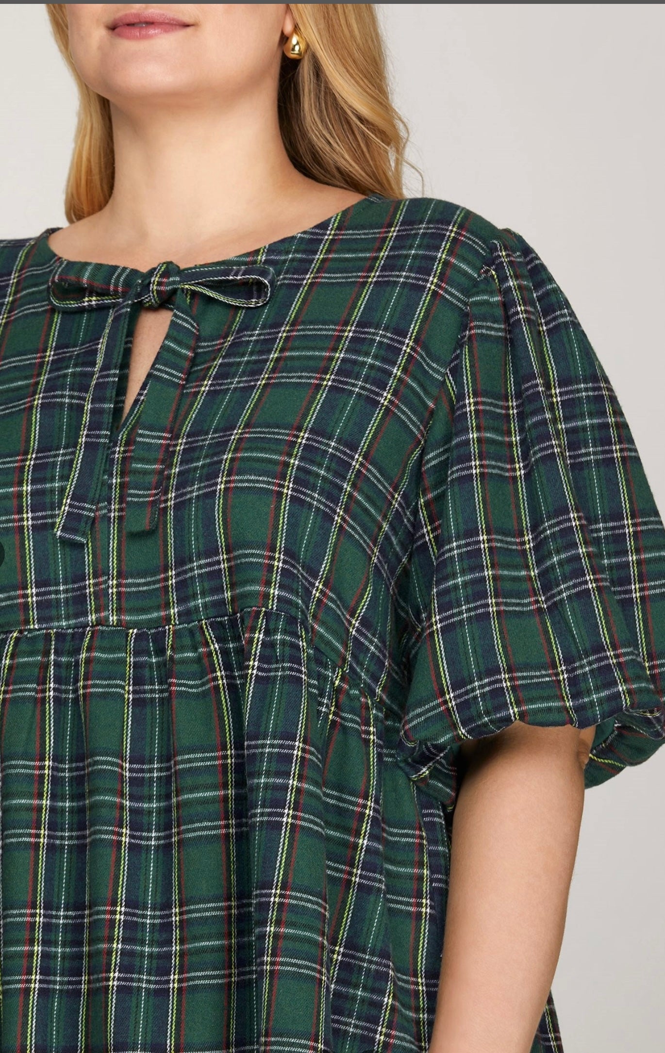 Highland Plaid Bow Top