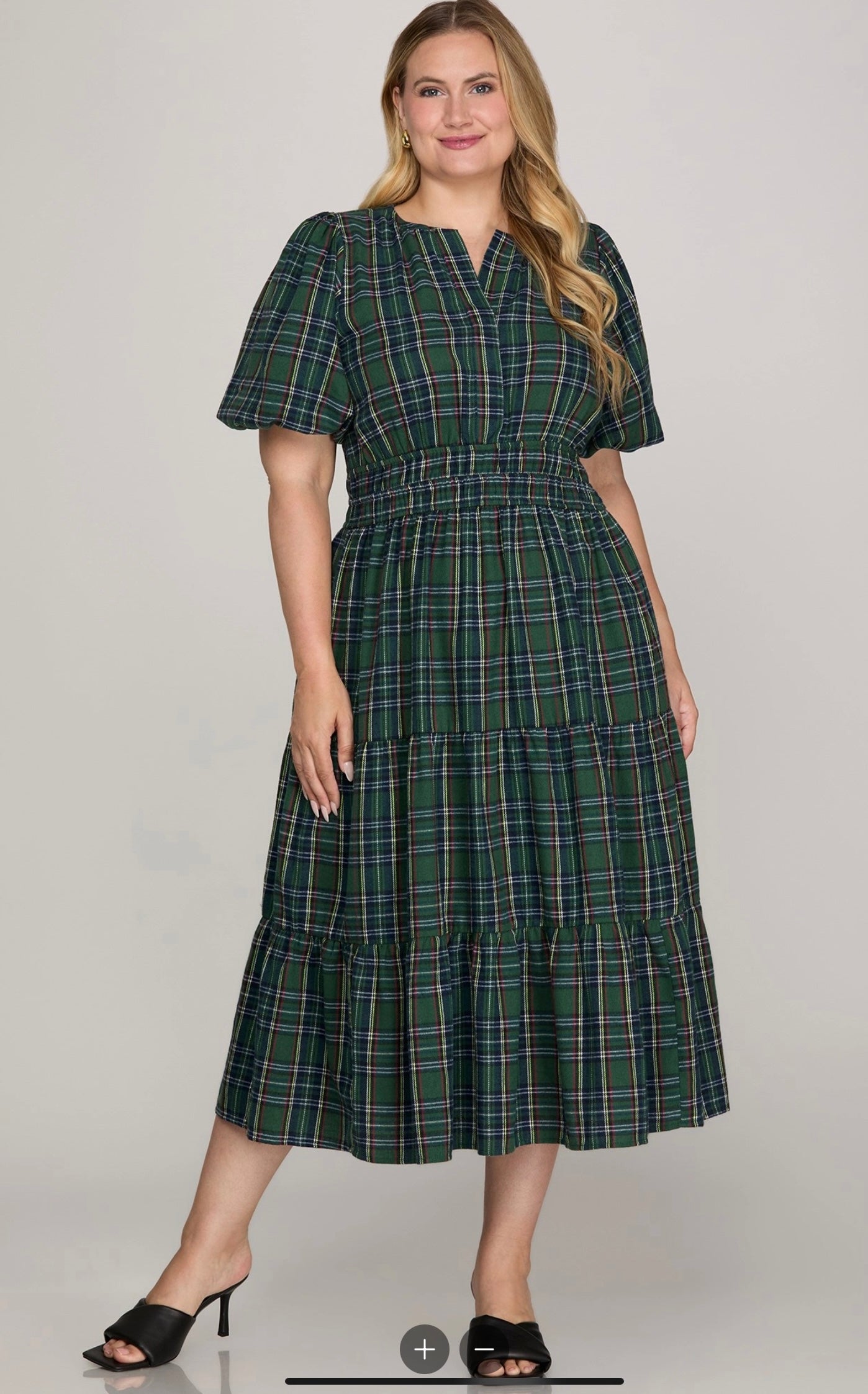 Highland Plaid Midi Dress
