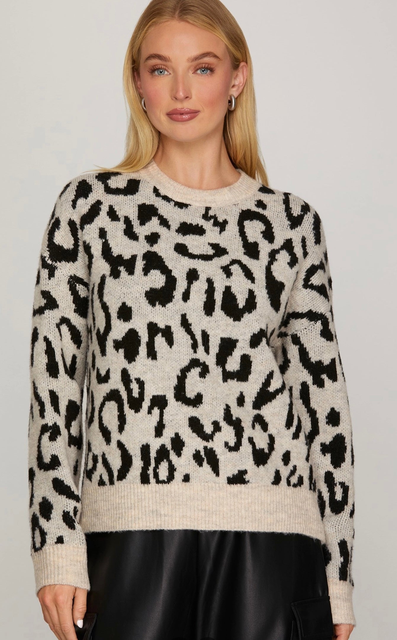 Leopard Print Pullover Sweater