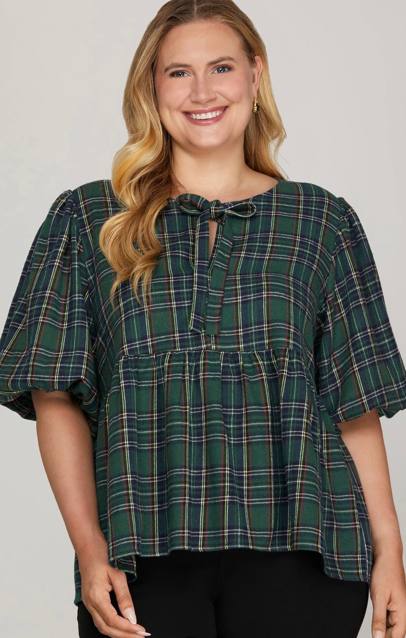 Highland Plaid Bow Top