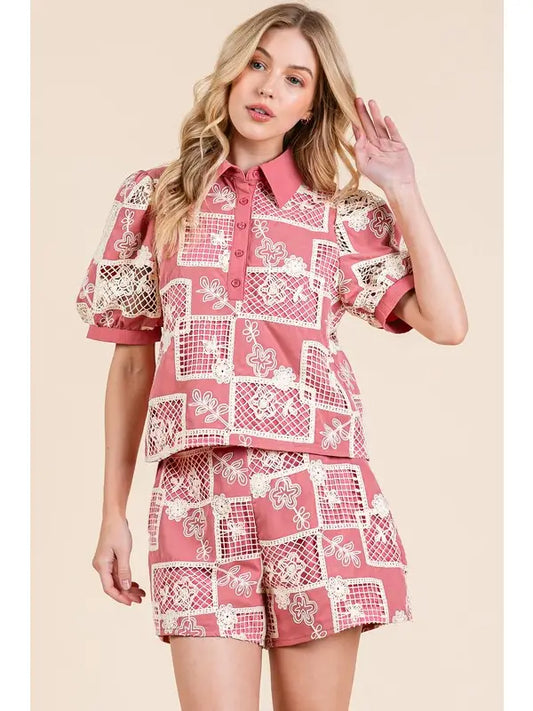 Floral Embroidered Set