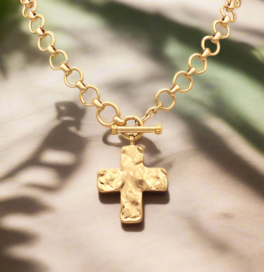 Gold Cross Pendant Necklace